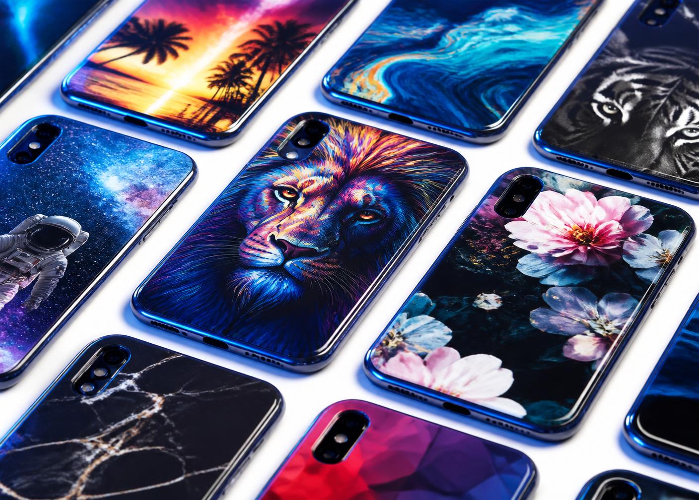 Custom printed smartphone back panels with artwork designs