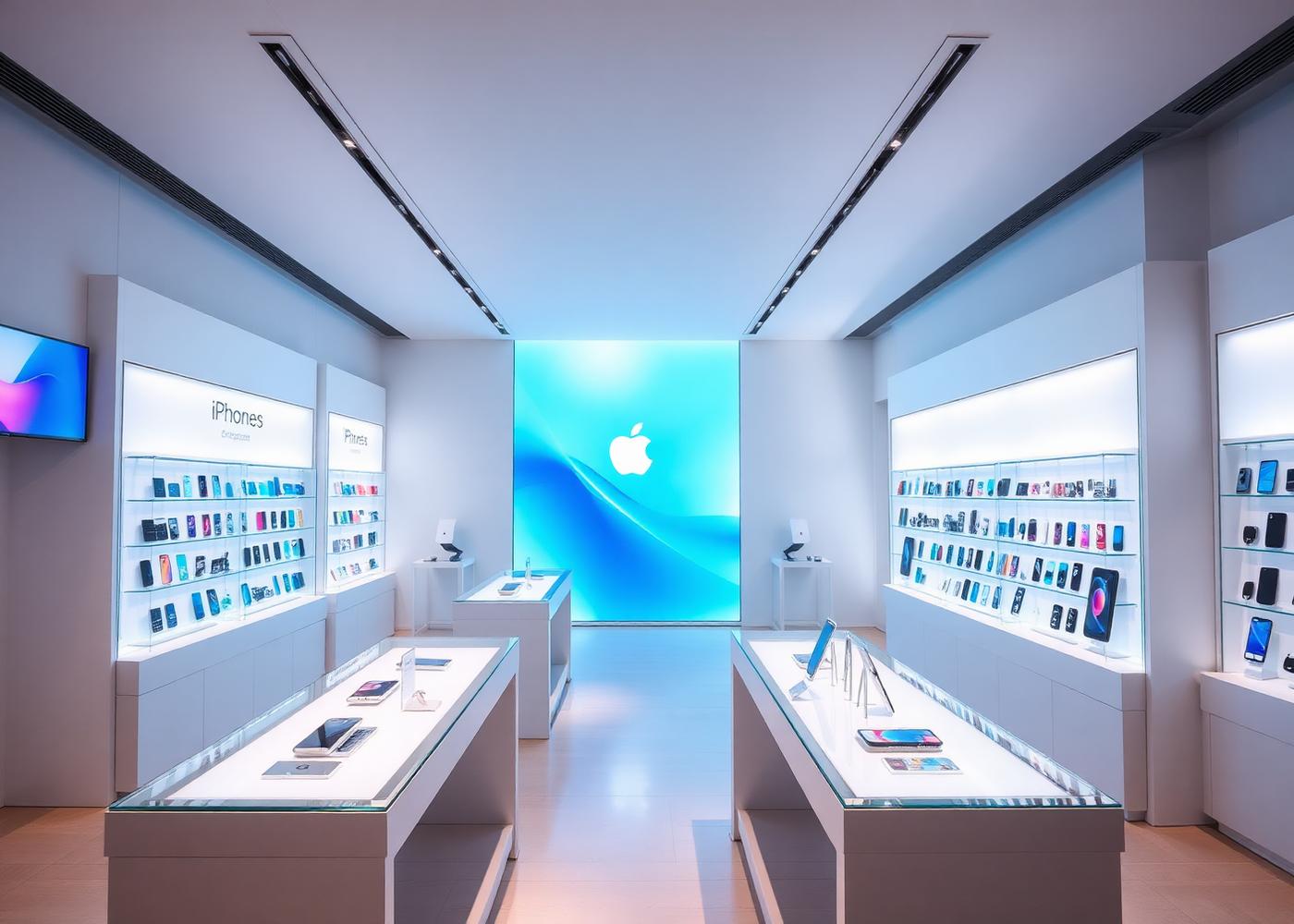 Interior of SB Mobile Center store in Padru